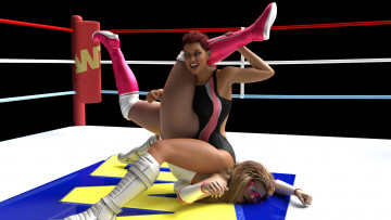 Картинка 3д+графика спорт+ sport девушки фон взгляд борьба ринг