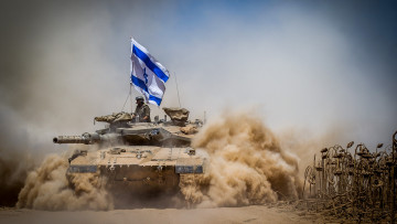 Картинка техника военная+техника меркава марк iv танк флаг армия израиля силы обороны песок