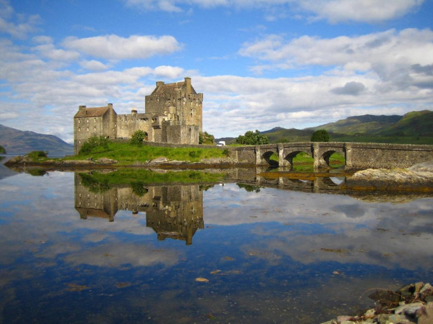 Обои картинки фото scotland, города, замок, эйлиан, донан, шотландия