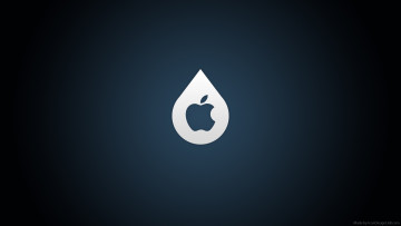 Картинка компьютеры apple логотип синий каплья яблоко