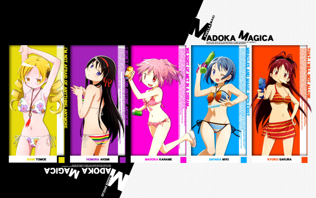 Обои картинки фото аниме, mahou, shoujo, madoka, magika, девушки