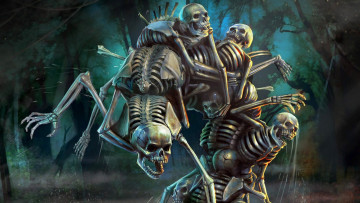 Картинка skeleton 3д графика horror ужас скелеты