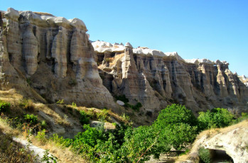 Картинка природа горы растительность скалы ущелье