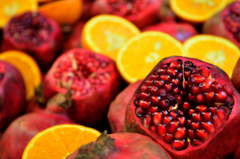 Картинка еда фрукты +ягоды гранаты цитрусы