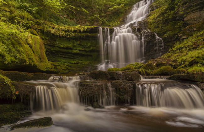 Обои картинки фото природа, водопады, scaleber, force, falls, yorkshire, dales, national, park, england, йоркшир-дейлс, англия, водопад, каскад