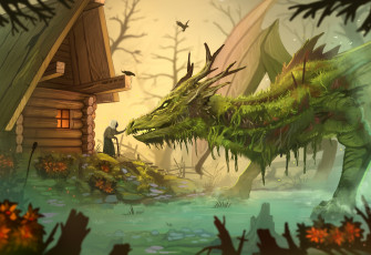 Картинка фэнтези драконы старушка болото by yakovlev-vad дом дракон