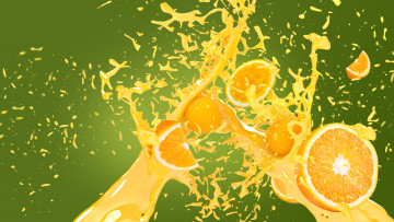 Картинка разное компьютерный+дизайн брызги всплеск апельсины сок
