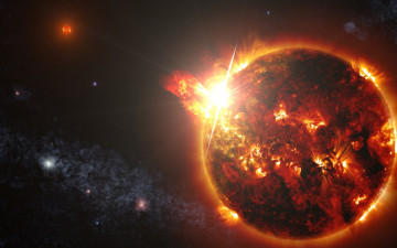 Картинка космос солнце планета вселенная звезды галактика