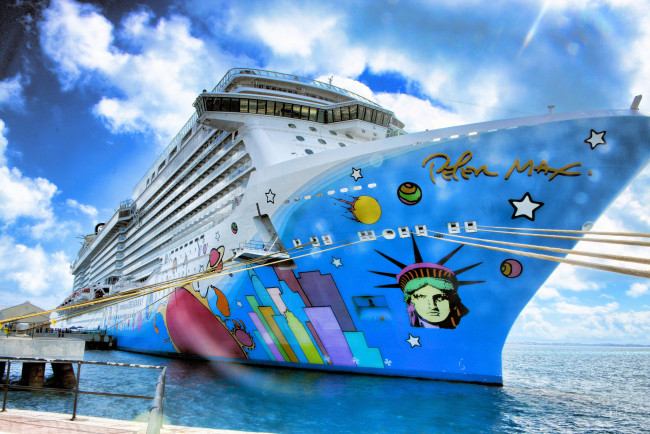 Обои картинки фото peter max artwork, корабли, лайнеры, круиз, лайнер