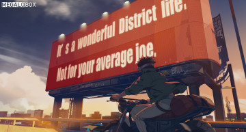 Картинка аниме оружие +техника +технологии мотоцикл парень
