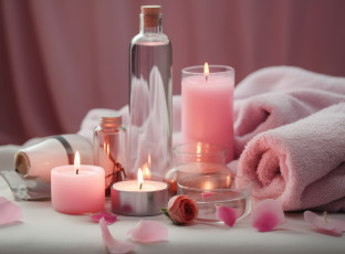 Картинка разное свечи полотенца розы