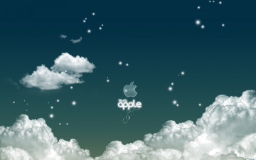 Картинка компьютеры apple логотип яблоко облака