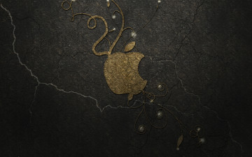 Картинка компьютеры apple тёмный узор логотип яблоко