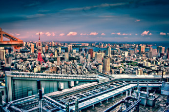 Картинка города токио Япония панорама небоскребы