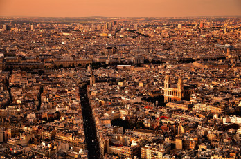 обоя города, париж, франция, здания, дороги, дома, панорама