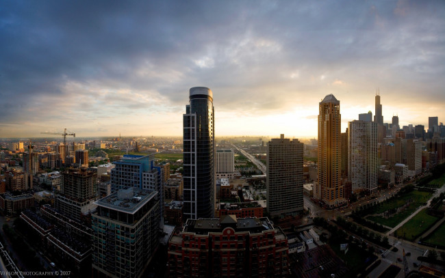 Обои картинки фото города, Чикаго, сша, город, панорама, здания, небо