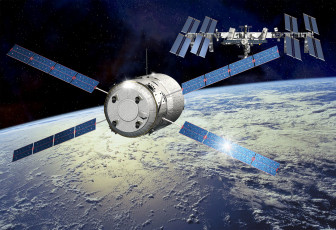 Картинка космос арт грузовой автоматический atv корабль космический