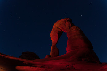 Картинка природа горы звезды небо арка скала ночь каньон utah arches national park