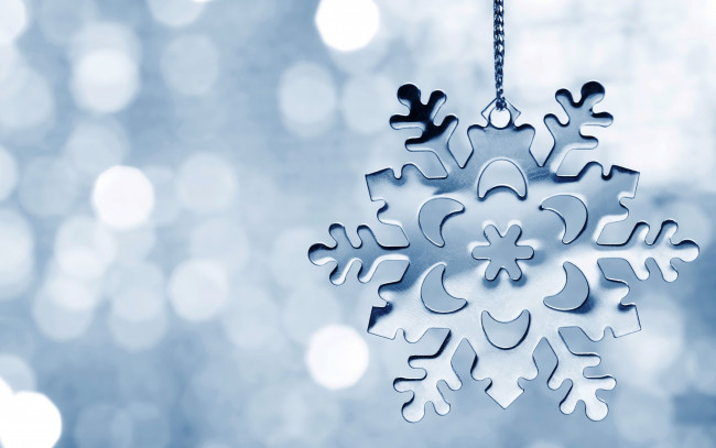 Обои картинки фото праздничные, снежинки и звёздочки, winter, снежинка, bokeh, snowflake