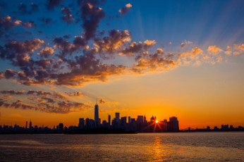 Картинка города нью-йорк+ сша нью-йорк манхэттен дома небоскреб небо панорама