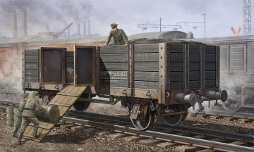 Картинка рисованное армия солдаты вагон