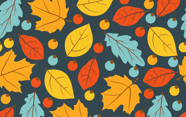 Обои картинки фото векторная графика, природа , nature, осень, листья, фон, colorful, background, autumn, pattern, leaves, осенние, seamless