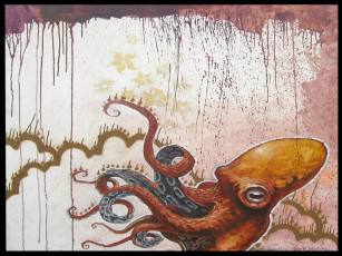 Картинка рисованные животные морская фауна осьминог