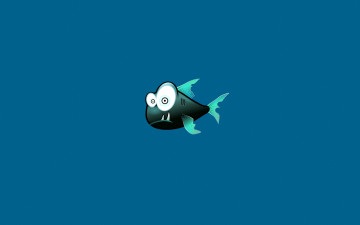 Картинка пиранья векторная графика синий фон рыба