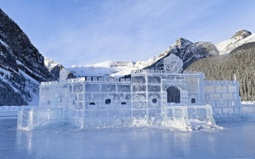 Картинка разное фигуры из песка льда снега замок озеро горы лед
