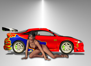 Картинка автомобили 3д девушка автомобиль