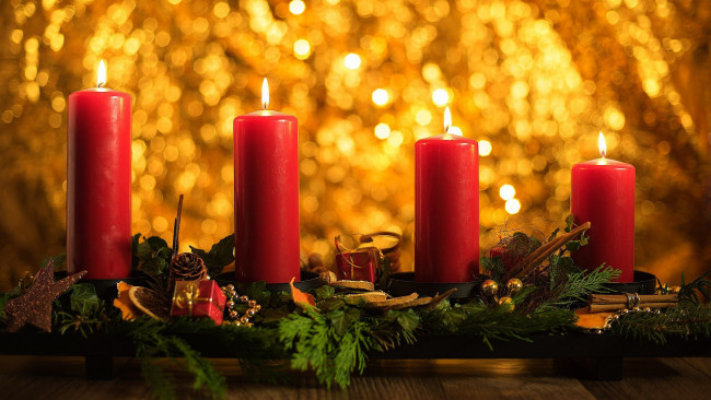 Обои картинки фото праздничные, новогодние свечи, огоньки