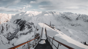 Картинка природа горы зима снег франция лестница снежные вершины