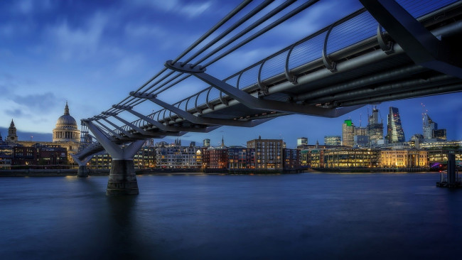 Обои картинки фото города, лондон , великобритания, millennium, bridge