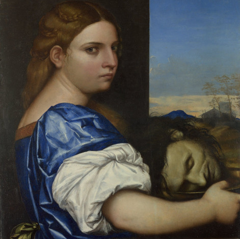 Обои картинки фото sebastiano, del, piombo, the, daughter, of, herodias, рисованные, голова, девушка