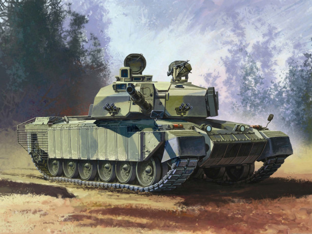 Обои картинки фото рисованные, армия, сухопутных, Челленджер, 2, challenger, основной, боевой, танк, великобритании, войск