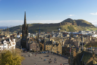 обоя города, эдинбург , шотландия, площадь, панорама