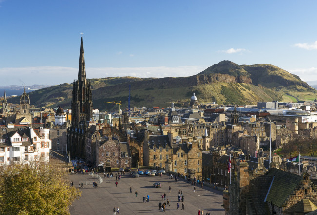 Обои картинки фото города, эдинбург , шотландия, площадь, панорама