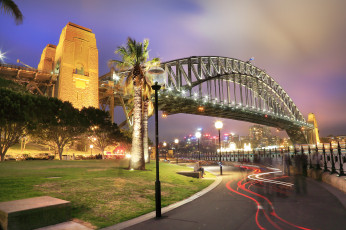 Картинка sydney+harbor+bridge города сидней+ австралия огни мост