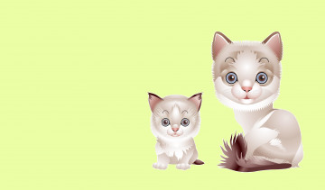 Картинка рисованное животные +коты котята