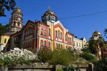 Картинка новоафонский монастырь абхазия города православные церкви монастыри