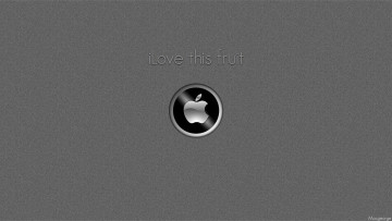 Картинка компьютеры apple яблоко серый логотип
