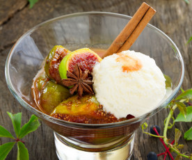 Картинка еда мороженое +десерты корица инжир