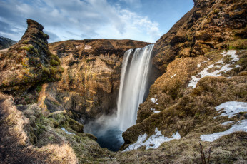Картинка природа водопады обрыв река скалы водопад