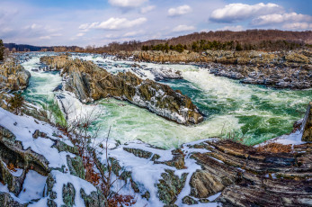 Картинка природа реки озера пороги камни скалы река поток
