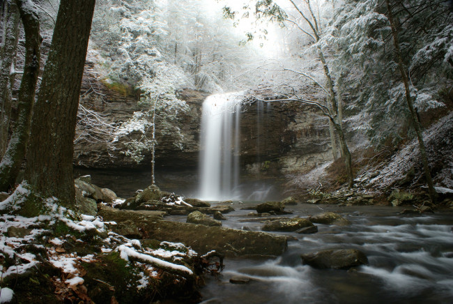 Обои картинки фото природа, водопады, зима, вода
