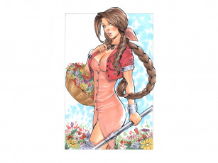 Картинка рисованное люди девушка фон коса корзина