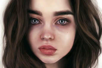 Картинка рисованное люди девушка красавица лицо арт модель ali michael