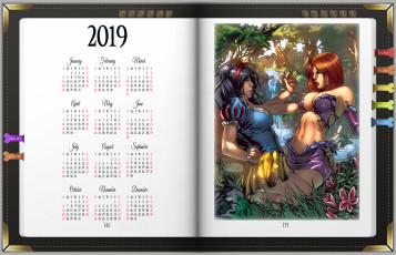 Картинка календари фэнтези книга девушка белоснежка