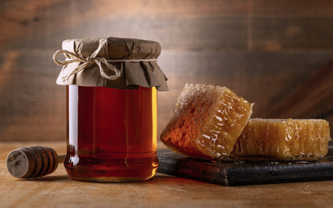 Обои картинки фото еда, мёд,  варенье,  повидло,  джем, банка, мед, соты