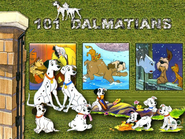 Обои картинки фото мультфильмы, 101, dalmatians